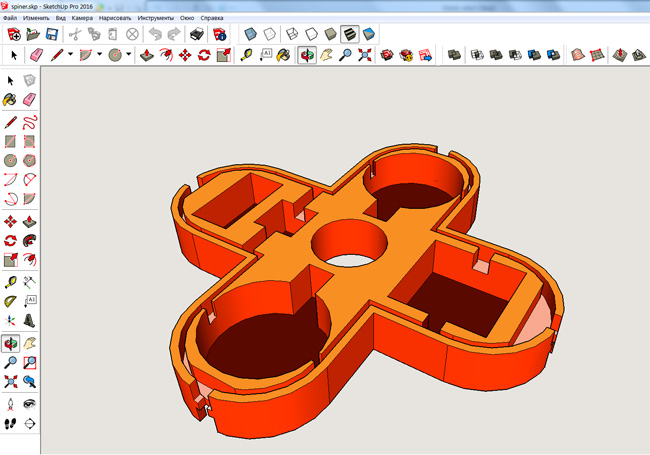Корпус разработанный в 3D редакторе SketchUP