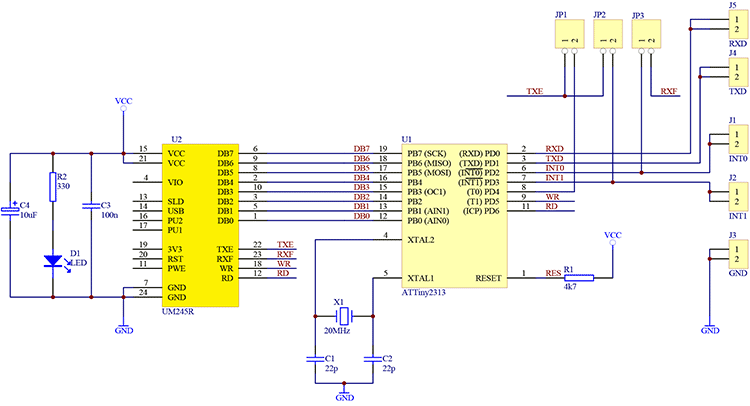 Схема 1-wire сниффера