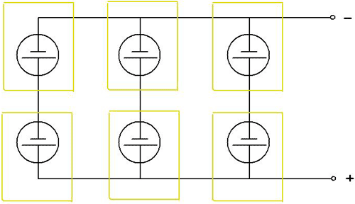 Схема соединения солнечных панелей