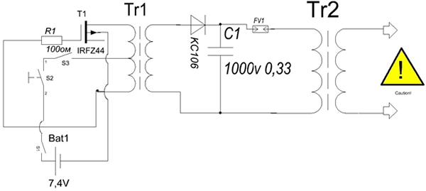 Схема электрошокера