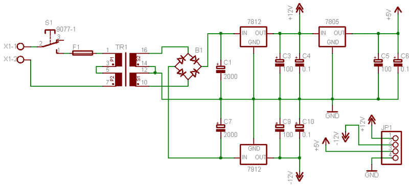 Схема блока питания DDS-генератора