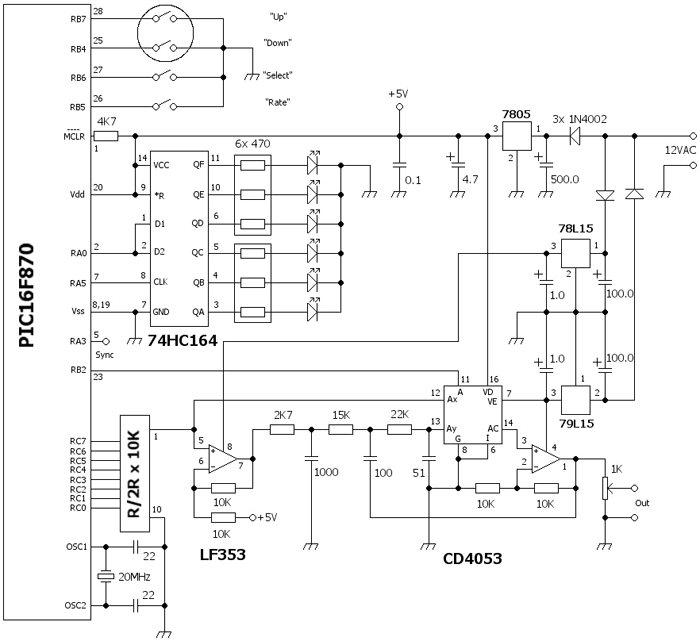 Схема многофункционального генератора