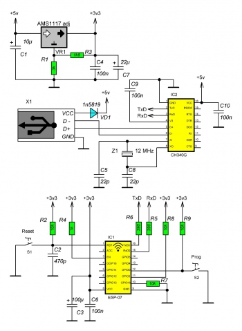 Схема для модуля ESP-07