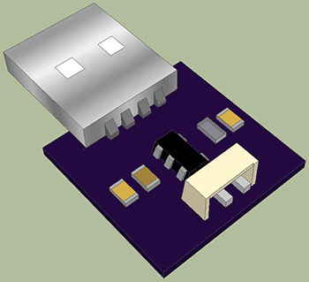3D модель зарядного устройства на MAX1555