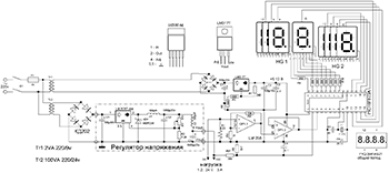 Схема блока питания с индикацией на PIC-микроконтроллере