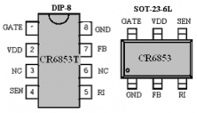 Расположение контактов микросхемы CR6853