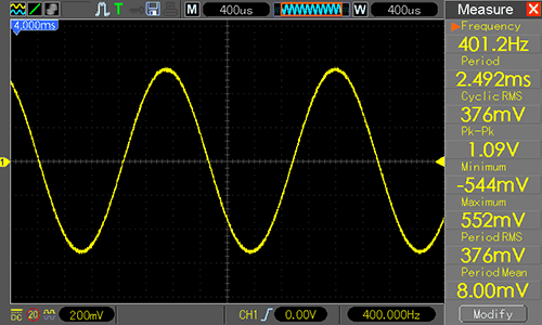 Waveform Generator - синусоида 400 Гц