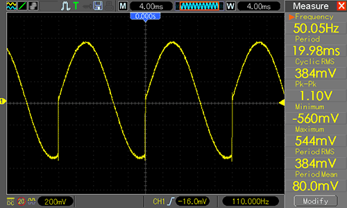 Waveform Generator - синусоида 40 Гц