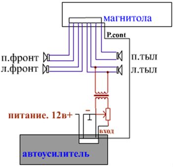 Схема подключения через развязывающий трансформатор