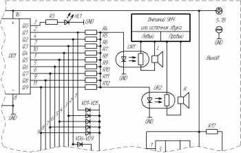 Управление двумя каналами с помощью резисторных оптопар
