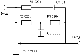 Простая схема на резисторе без отводов
