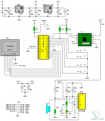 Схема радиоприемника на базе тюнера RDA5807m