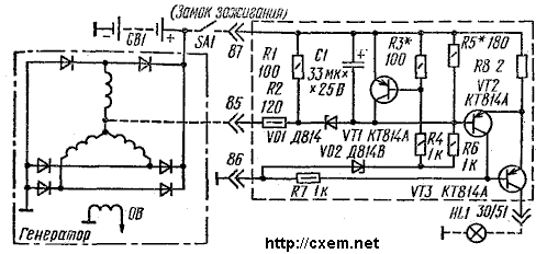 Принципиальная схема электронного сигнализатора
