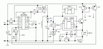 Принципиальная схема высоковольтного инвертирующего преобразователя со стабилизацией тока