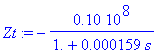 Zt := -.10e8/(1. .159e-3*s)