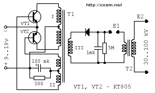 Схема электрошокер