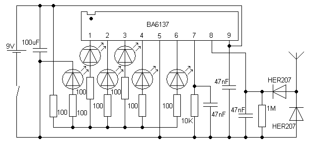Схема детектора поля