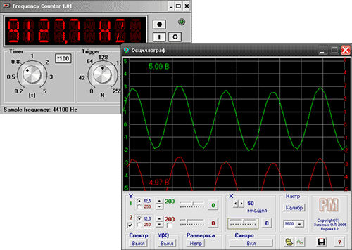 Скриншот измерения ВЧ сигнала