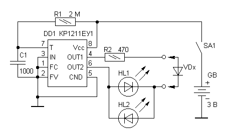 Схема пробника со звуковой индикацией для прозвонки цепей