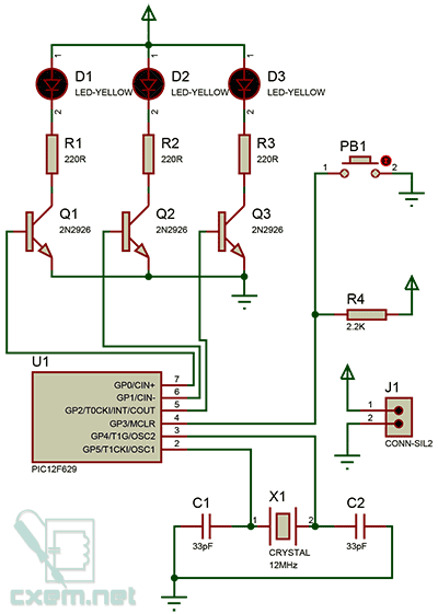 Схема ночника на микроконтроллере