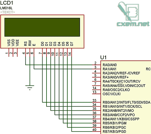 8 2-проводовая схема подключения ЖКИ
