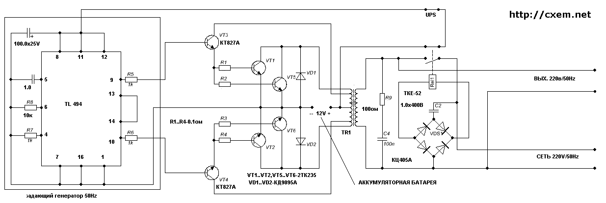 Схема автоматизированного инвертора-зарядника