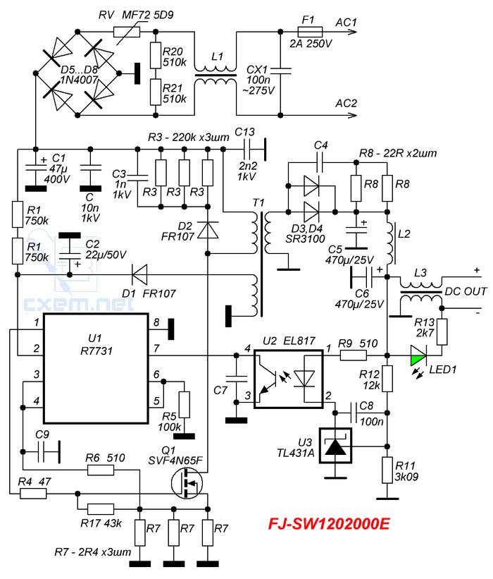 Jazzway bsps 250w 12v 21a схема и обзор импульсных блоков питания и электронных трансформаторов. Часть 6