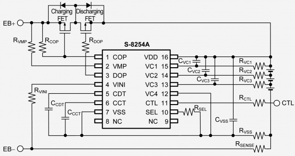Схема включения контроллера S-8254A