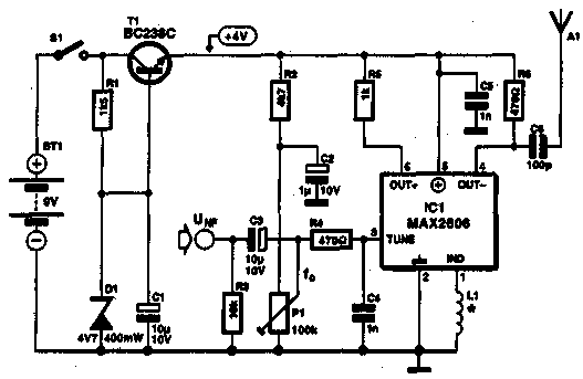 Микромощный УКВ-ЧМ генератор на ИМС МАХ2606
