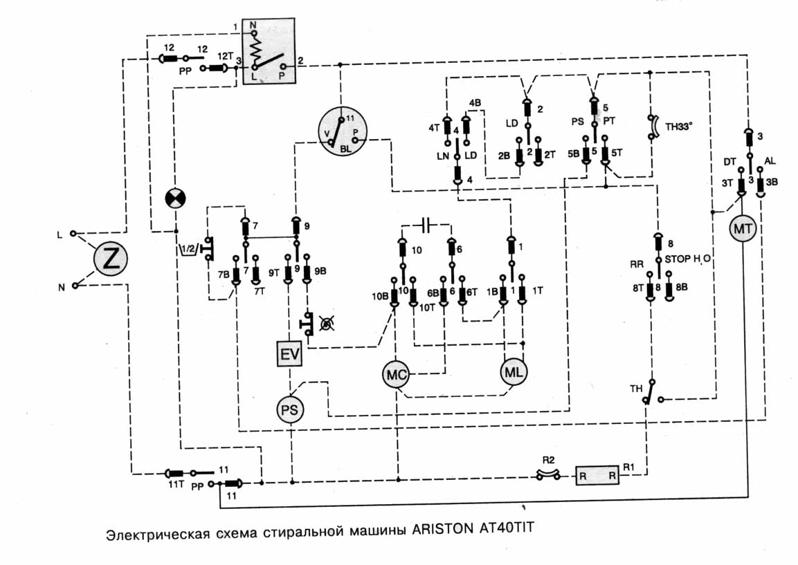 Схема стиральной машины ARDO A1000
