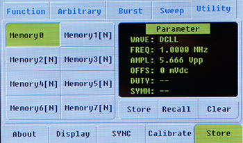 Банки памяти для сохранения параметров сигнала