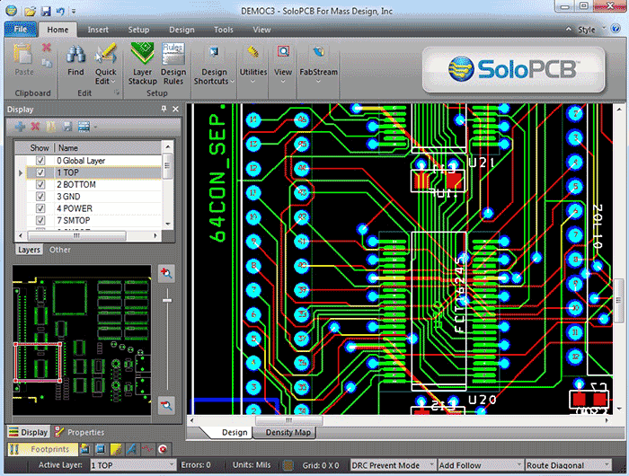 Модуль SoloPCB в программе SoloPCB Design