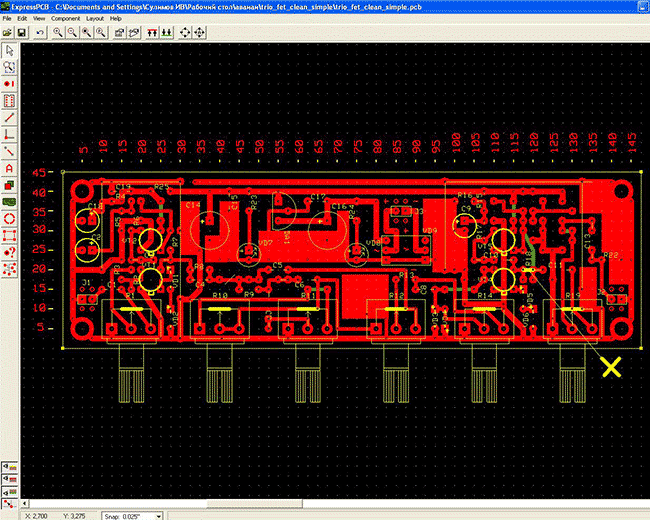 ExpressPCB program.  Printed circuit board
