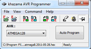Рабочее окно программы Khazama AVR Programmer