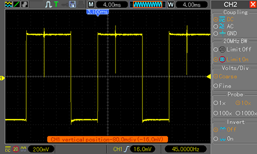 Waveform Generator - прямоугольный сигнал 60 Гц