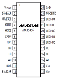Расположение выводов MAX5486