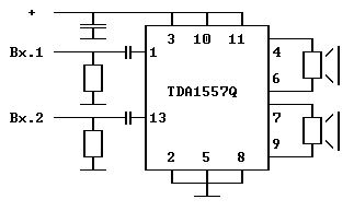 Схема усилителя на TDA1557