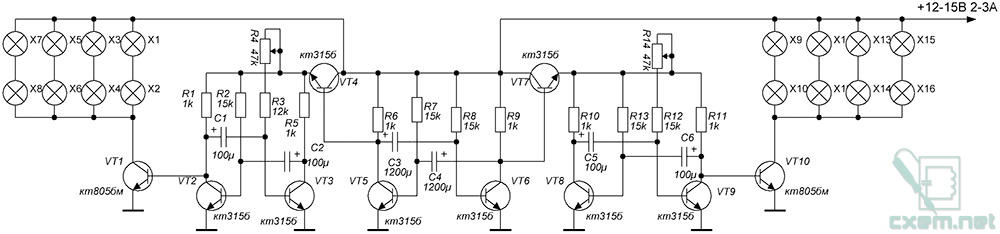 Схемы на транзисторах для гирлянды: идеи и схематика подключения