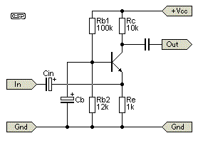 Транзисторный усилитель напряжения с общей базой