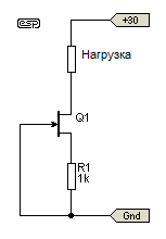 Источник/приемник тока на переходном полевом транзисторе
