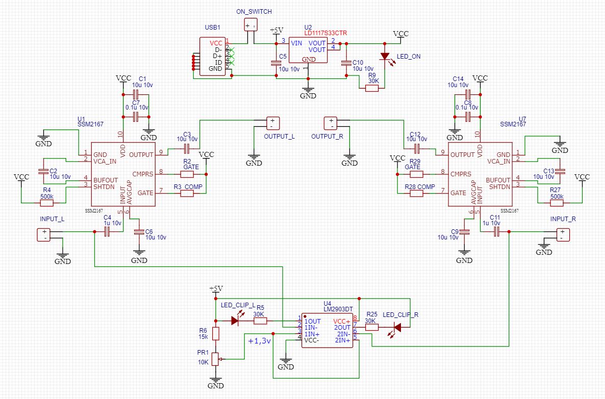 Схема компрессора на SSM2167