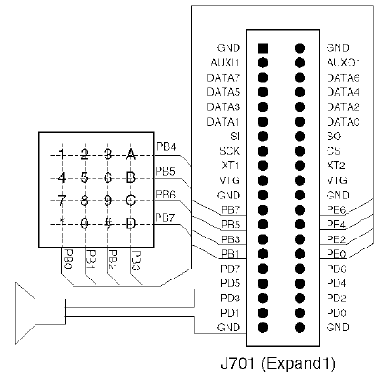 Схема модуля для подключения к STK500