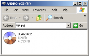 Запись файла прошивки LUA63A82